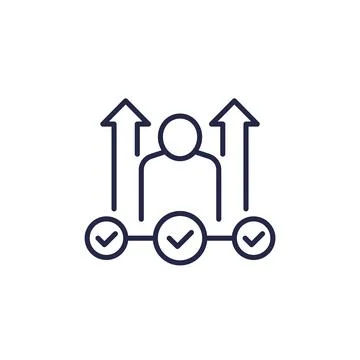 Career development and growth line icon Illustrazione stock