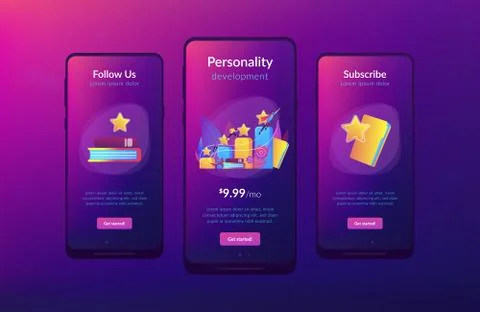 Career development app interface template. Stock Illustration