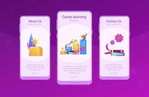 Career development app interface template. Stock Illustration