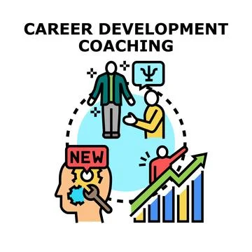 Career development coaching guiding personal growth illustration Stock Illustration