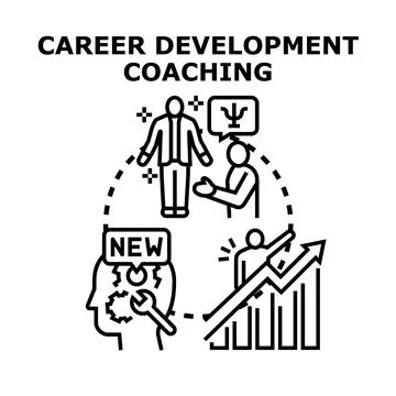 Career development coaching guiding personal growth illustration Stock Illustration