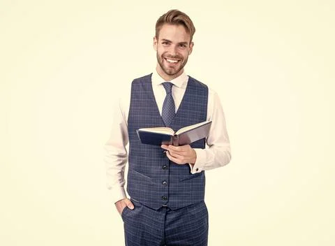 Career development coaching. Job trainer hold open book. Business coaching 写真素材
