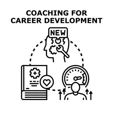 Career development coaching process offering professional growth Stock Illustration