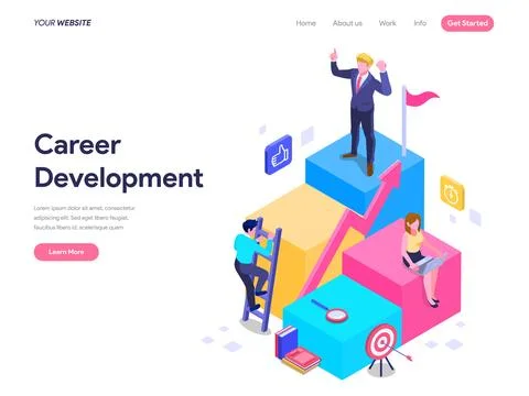 Career Development Concept for landing page, ui, web, homepage, banner Stock Illustration