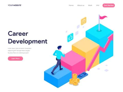 Career Development Concept for landing page, ui, web, homepage, banner Stock Illustration