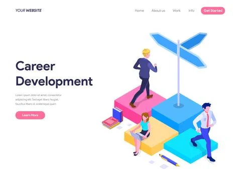 Career Development Concept for landing page, ui, web, homepage, banner Stock Illustration