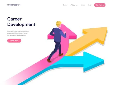 Career Development Concept for landing page, ui, web, homepage, banner Stock Illustration