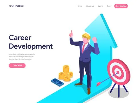 Career Development Concept for landing page, ui, web, homepage, banner Stock Illustration