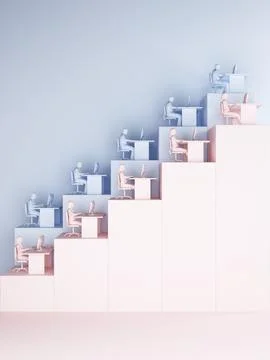 Career development concept in office worker Stock Illustration