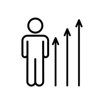 Career development flat icon. Pictogram for web. Line stroke. Isolated on whi Stock Illustration