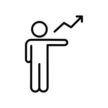Career development flat icon. Pictogram for web. Line stroke. Isolated on whi Stock Illustration