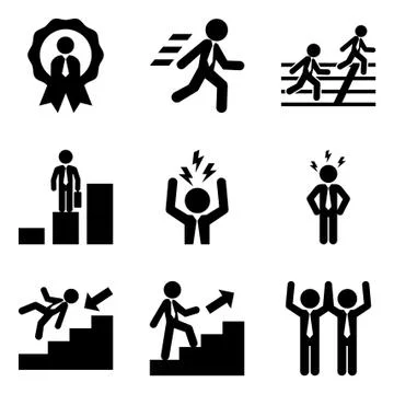 Career Development Glyphs Illustrazione stock