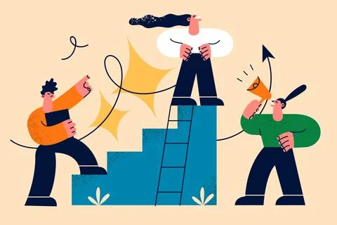 Career, development, growth in work concept. Illustrazione stock