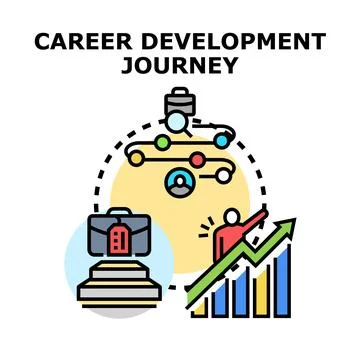 Career development journey progress for professional growth path Stock Illustration
