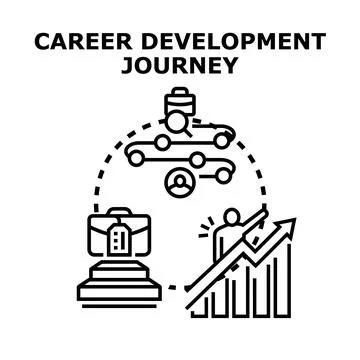 Career development journey progress for professional growth path Иллюстрация