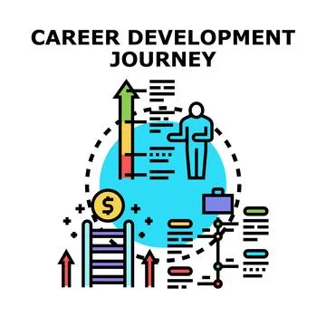 Career development journey progress success illustration Stock Illustration