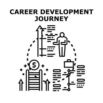 Career development journey progress success illustration イラスト素材