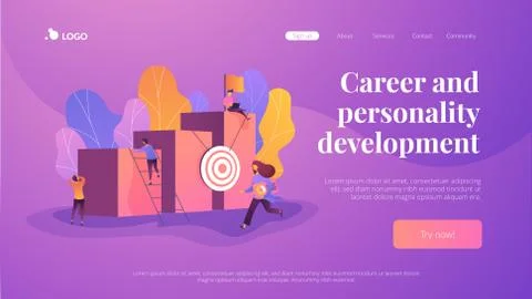 Career development landing page template. Stock Illustration
