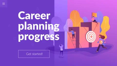 Career development landing page template. Stock Illustration
