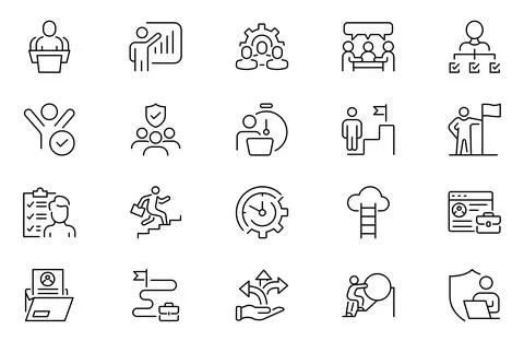 Career development line icons set. Career Line icon collection. Editable st.. Stock Illustration