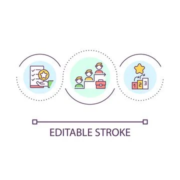 Career development loop concept icon Stock Illustration