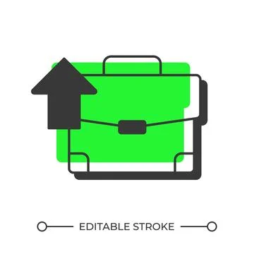 Career development offset shadow line icon 库存插图