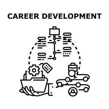 Career development path with job search and skill management Stock Illustration