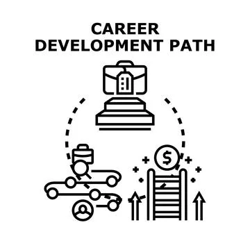 Career development path planning success advancement strategy Stock Illustration