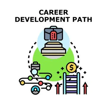 Career development path planning success advancement strategy Stock Illustration