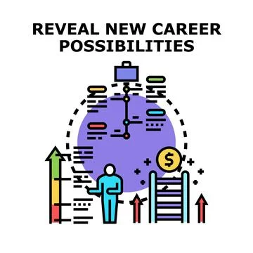 Career development planning revealing new professional possibilities Stock Illustration