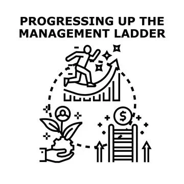 Career development progress illustration, corporate professional growth Stock Illustration
