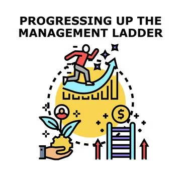 Career development progress illustration, corporate professional growth Stock Illustration