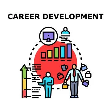 Career development progress with professional growth goals Stock Illustration
