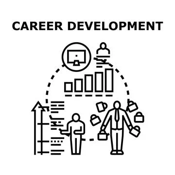 Career development progress with professional growth goals Stock Illustration