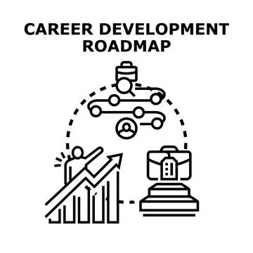 Career development roadmap planning business growth path Stock Illustration