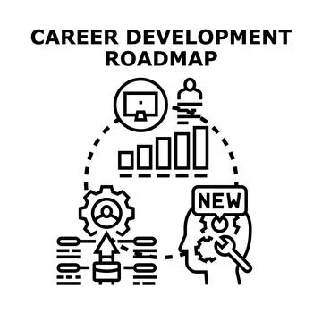 Career development roadmap for professional growth and success Illustrazione stock