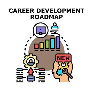 Career development roadmap for professional growth and success Illustrazione stock