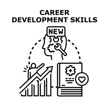 Career development skills learning and personal growth improving Stock Illustration