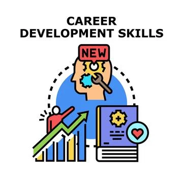 Career development skills learning and personal growth improving Stock Illustration