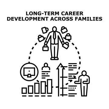 Career development strategy planning across generations Stock Illustration