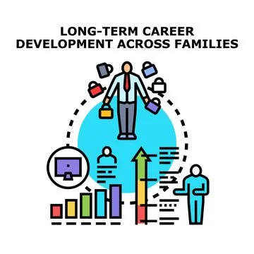 Career development strategy planning across generations Stock Illustration