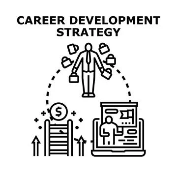 Career development strategy planning professional growth success Stock Illustration
