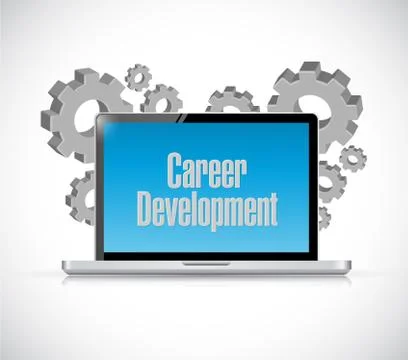 Career development tech computer sign Stock Illustration
