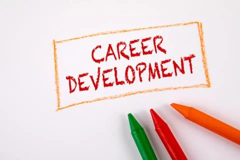 CAREER DEVELOPMENT. Text on a white page Stock Photos