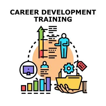 Career development training path leading to professional growth Stock Illustration