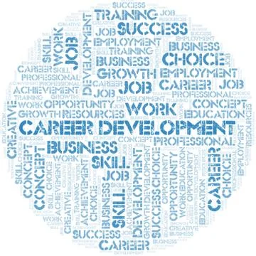 Career Development typography word cloud. Illustrazione stock