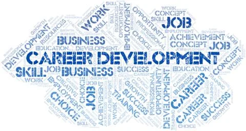 Career Development typography word cloud. Illustrazione stock