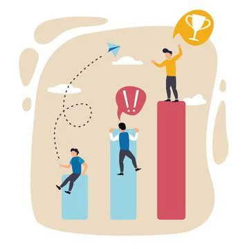 Career development. Vector illustration. Art design with employees, businessmen Stockillustratie
