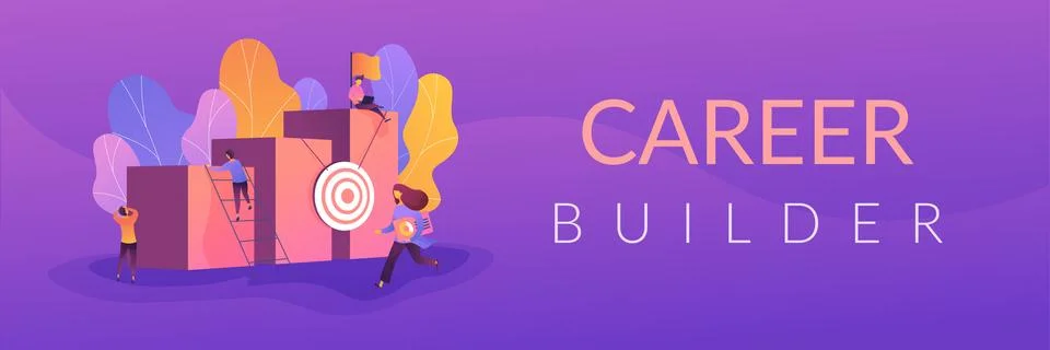 Career development web banner concept. Illustrazione stock