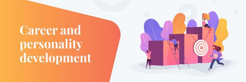 Career development web banner concept. 库存插图